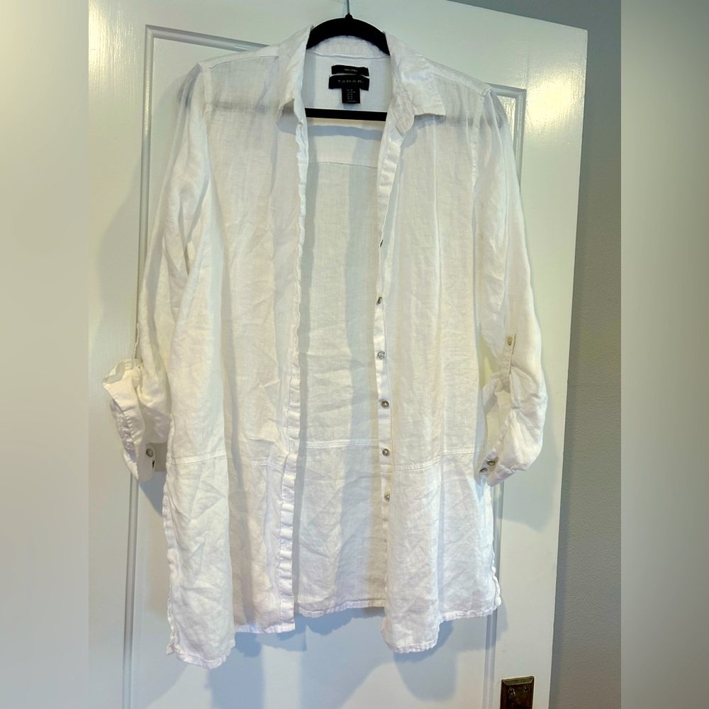 Tahari 100% Linen Top
